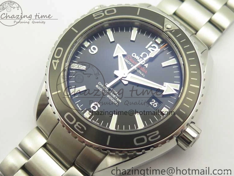 0208 EyeCatching Planet Ocean Professional Ceramic Bezel 45.5mm 1:1 VSF Best Edition Silver Markers on SS Bracelet A8500 Super Clone 8050